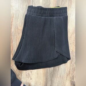 Elegant Black Pleated Shorts